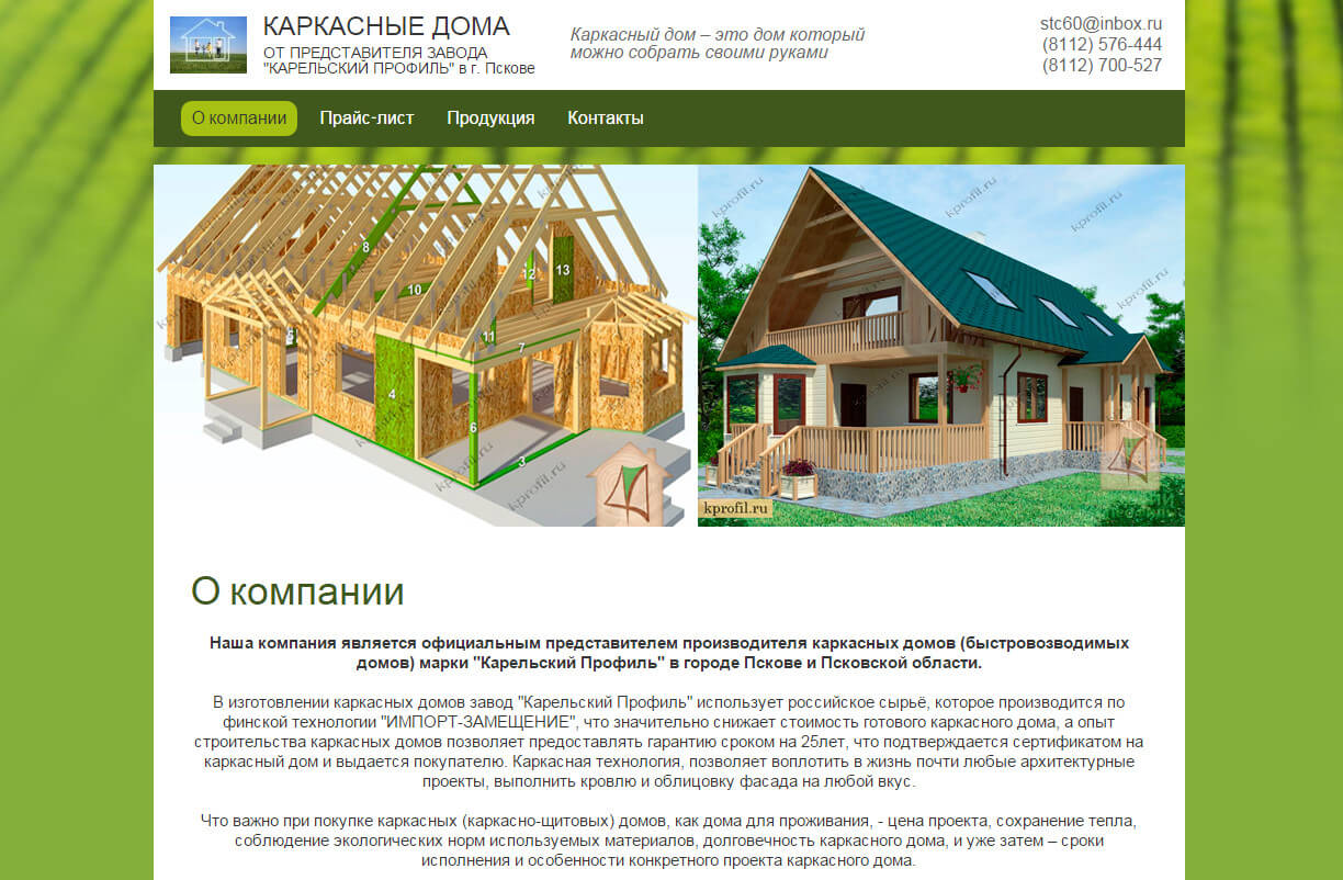 Каркасные дома в г. Псков — скриншот